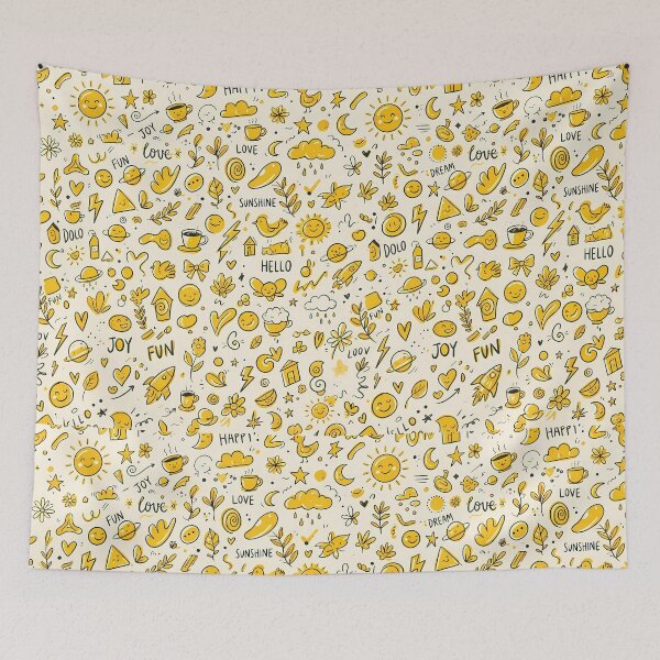 Item preview, Love Whimsical Hand Drawn Folk Art Doodle Pattern designed and sold by ART ATTACK ZONE.