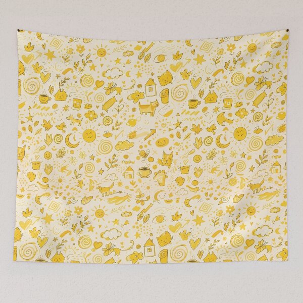 Item preview, Cat Whimsical Hand Drawn Folk Art Doodle Pattern designed and sold by ART ATTACK ZONE.