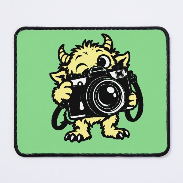 Item preview, Cute monster with camera | Cute photographer | Retro camera | Yellow photographer monster designed and sold by AstronautMerch.