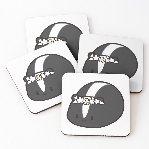 Item preview, Funny Chibi Skunk Flower Crown Lil Stinker Kawaii Sticker designed and sold by xiaoxiaochibi.
