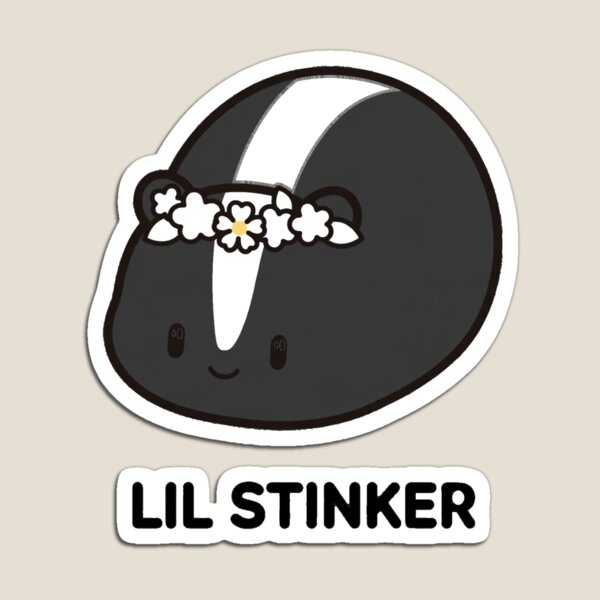Item preview, Funny Chibi Skunk Flower Crown Lil Stinker Kawaii Sticker designed and sold by xiaoxiaochibi.
