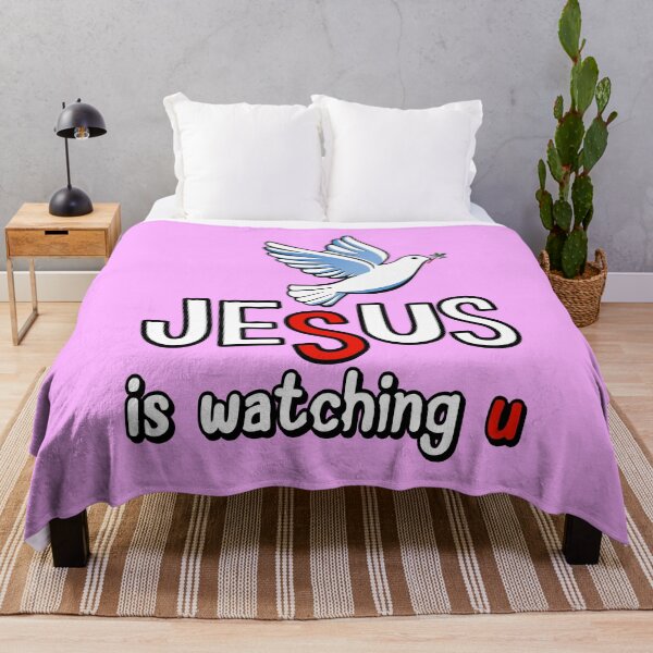Artikelvorschau, Jesus is watching u entworfen und verkauft von QuanntixArt.