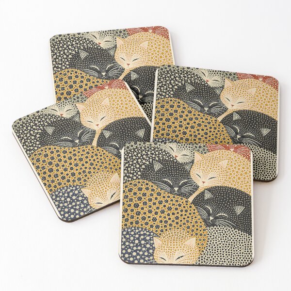 Artikelvorschau, Polka Dot Cats – Japanische Kunst des Schlafkatzenfestivals entworfen und verkauft von artswag.