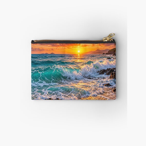 Item preview, Turquoise Ocean Waves at Golden Sunset designed and sold by Shubatdesigns.