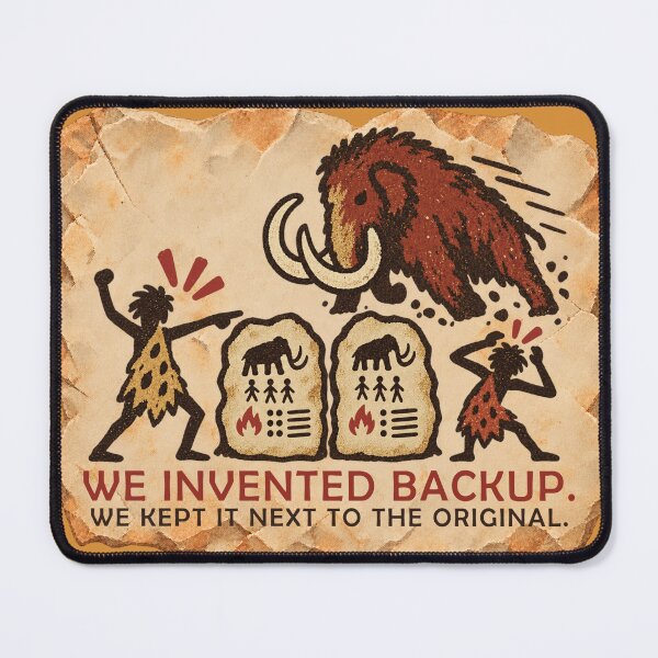 Artikelvorschau, Wir haben Backup erfunden. entworfen und verkauft von CONRAMITE.