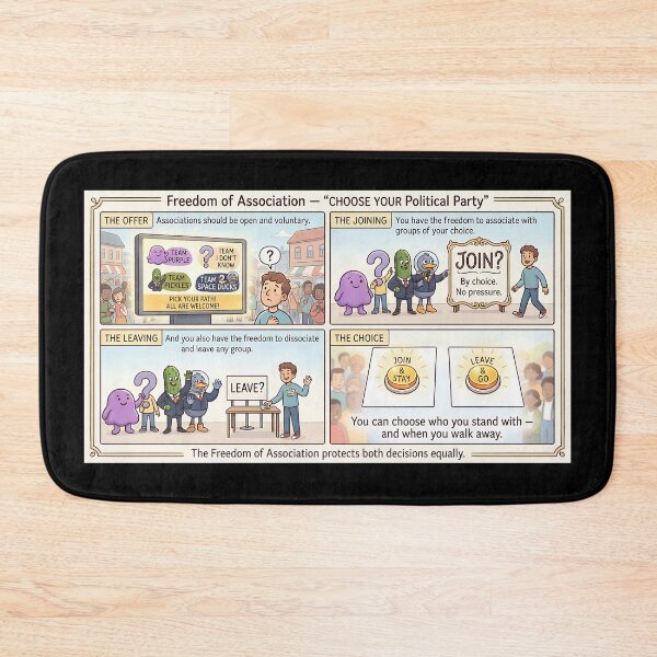 Item preview, Freedom comedy – freely choosing, joining, and leaving political parties designed and sold by Mianku | Für das Leben.