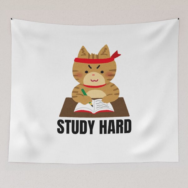 Item preview, Study Hard - Funny Studying Cat designed and sold by walbayzon.