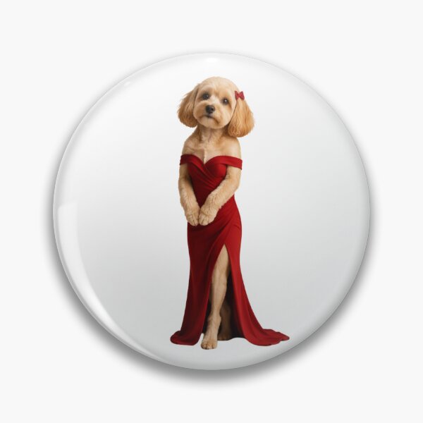 Item preview, Cute Dog in Elegant Red Dress designed and sold by Inka Moon Design.