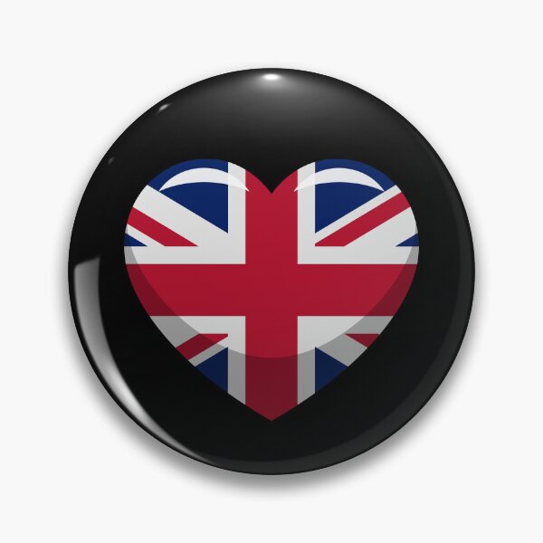 Item preview, UK Flag Heart / I Love United Kingdom (On Black) designed and sold by STUDIO-72.