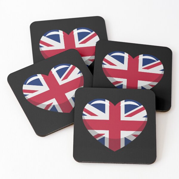 Item preview, UK Flag Heart / I Love United Kingdom (On Black) designed and sold by STUDIO-72.