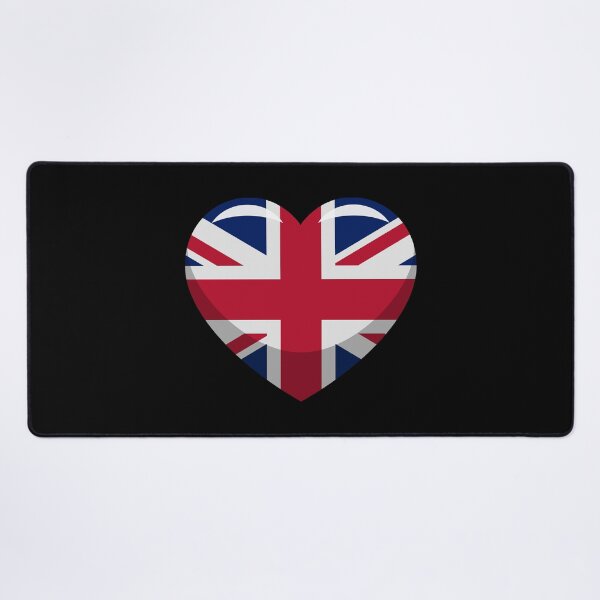 Item preview, UK Flag Heart / I Love United Kingdom (On Black) designed and sold by STUDIO-72.