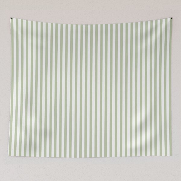 Item preview, Narrow stripes in sage green and white designed and sold by RishabhArts1.