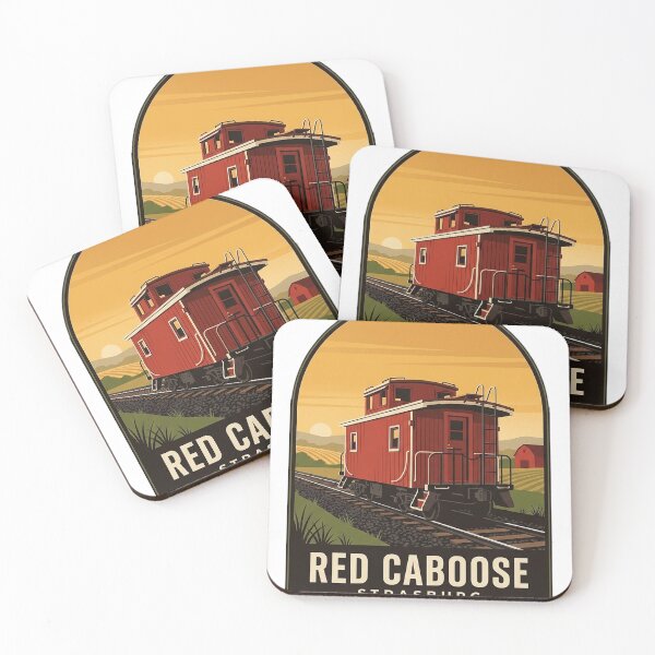 Item preview, Red Caboose Strasburg Pennsylvania Vintage WPA Travel Badge designed and sold by DetourDgn.