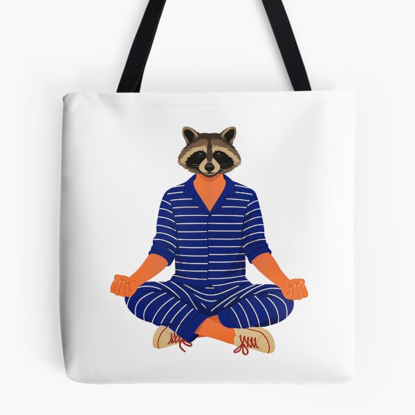 Aperçu de l'œuvre Racoon in blue and white Striped Pajamas créée et vendue par michplante60.