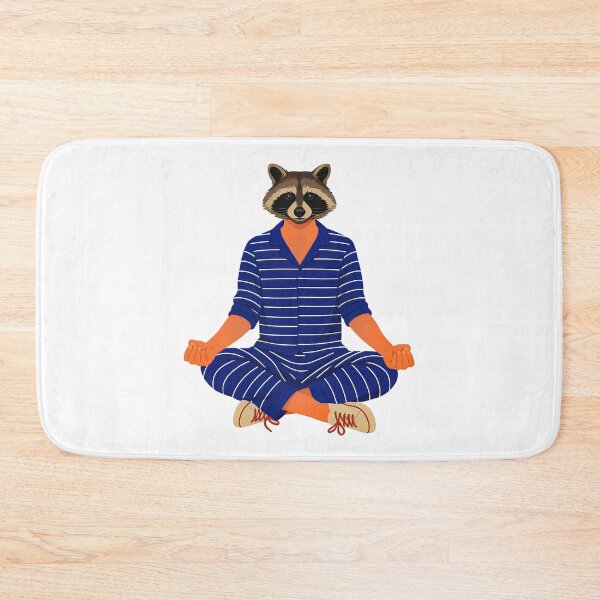 Aperçu de l'œuvre Racoon in blue and white Striped Pajamas créée et vendue par michplante60.