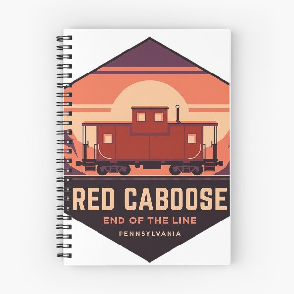 Item preview, Red Caboose End of the Line Retro Sunset Hexagon Sticker designed and sold by DetourDgn.