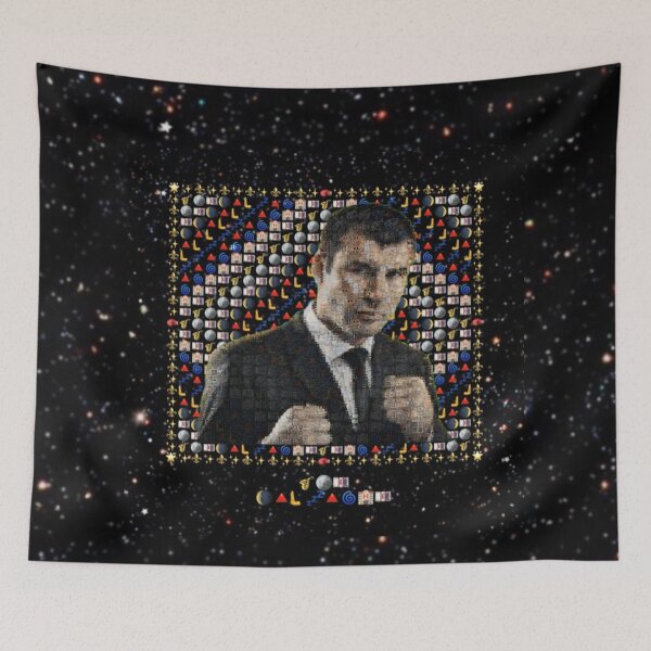 Item preview, Joe Calzaghe Boxing Emoji Mosaic Portrait – Cosmic Pop Art Fighter Design designed and sold by Emoji Emblems.