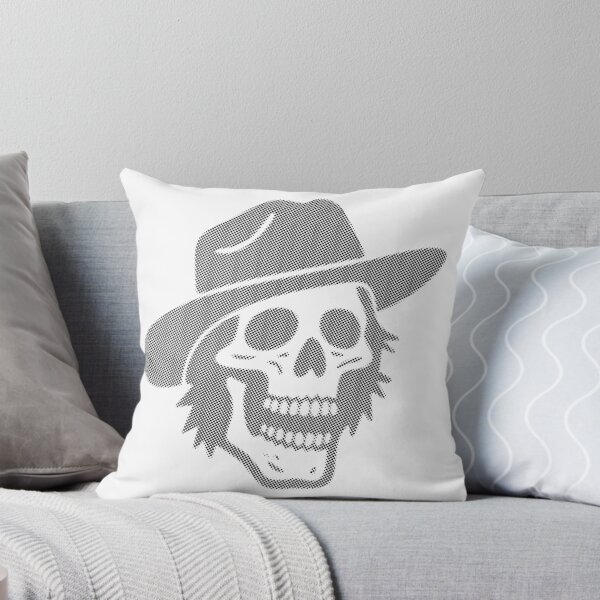 Item preview, Black and White Cowboy Tex Halftone Skull  Glitch Art designed and sold by Sherihdesigns.