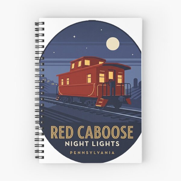 Item preview, Red Caboose Night Lights Art Deco Moonlit Train Sticker designed and sold by DetourDgn.