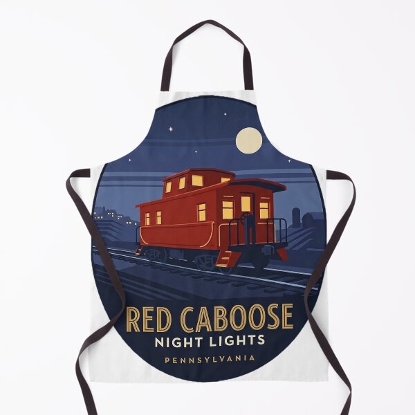 Item preview, Red Caboose Night Lights Art Deco Moonlit Train Sticker designed and sold by DetourDgn.