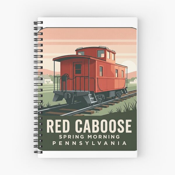Item preview, Red Caboose Spring Morning Vintage Pennsylvania Train Badge designed and sold by DetourDgn.