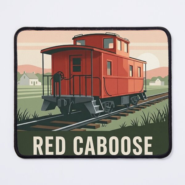 Item preview, Red Caboose Spring Morning Vintage Pennsylvania Train Badge designed and sold by DetourDgn.
