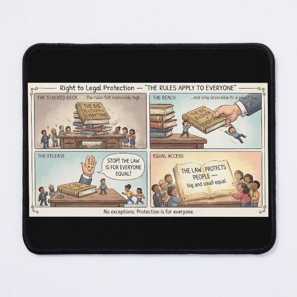 Item preview, Rights protection comic: Legal equality for all people illustrated designed and sold by Mianku | Für das Leben.