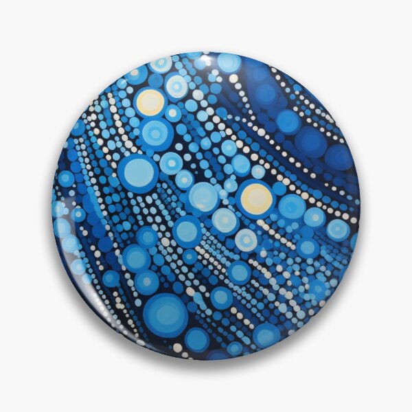 Item preview, Blue Ocean Dot Art - Abstract Indigenous Style Water Currents Pattern designed and sold by GrinGalore.