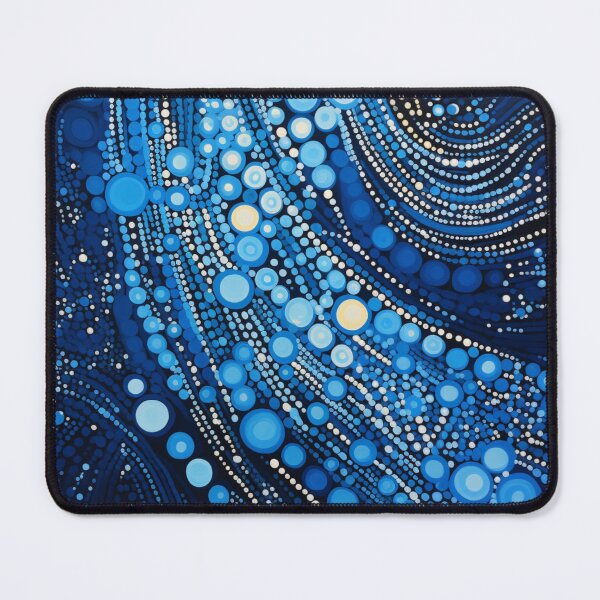 Item preview, Blue Ocean Dot Art - Abstract Indigenous Style Water Currents Pattern designed and sold by GrinGalore.