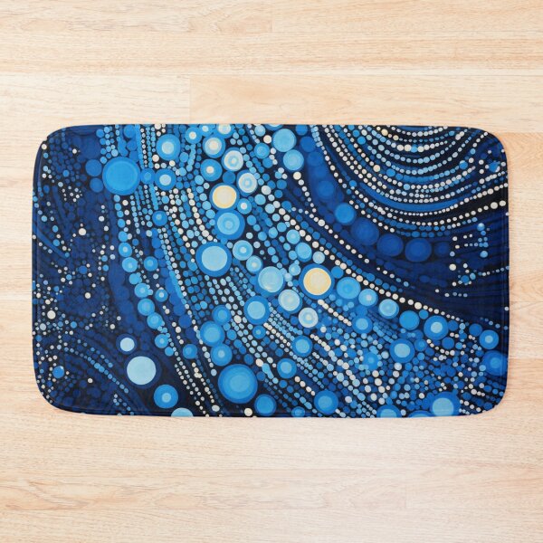 Item preview, Blue Ocean Dot Art - Abstract Indigenous Style Water Currents Pattern designed and sold by GrinGalore.