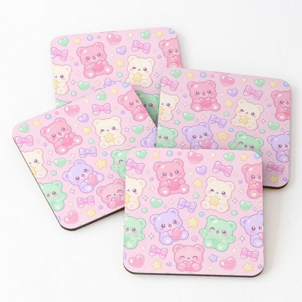 Item preview, Kawaii Gummy Bear Candy Pattern designed and sold by Soft Berry Studio.
