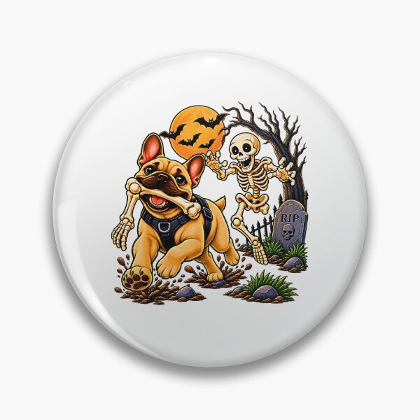 Item preview, Funny Dog Steals Skeleton Bone Halloween Graveyard designed and sold by Byhergawaa.