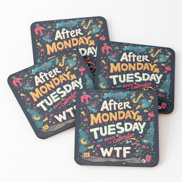 Item preview, Funny Workweek After Monday Tuesday WTF Typography designed and sold by FusionCipher.