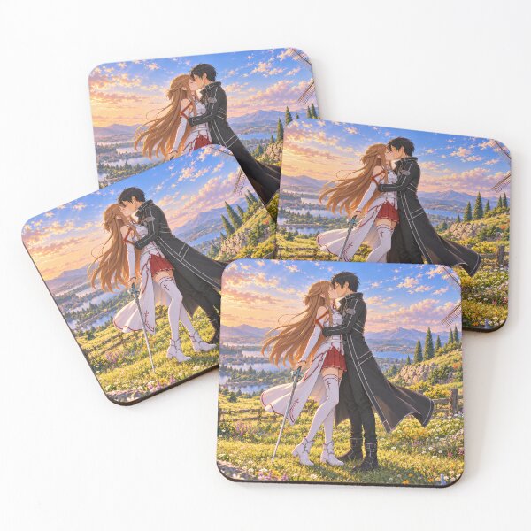 Item preview, Kirito and Asuna — A Kiss at Twilight designed and sold by Pixel Sakura Gallery.