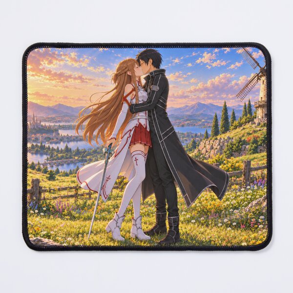 Artikelvorschau, Kirito und Asuna – Ein Kuss in der Dämmerung entworfen und verkauft von Pixel Sakura Gallery.