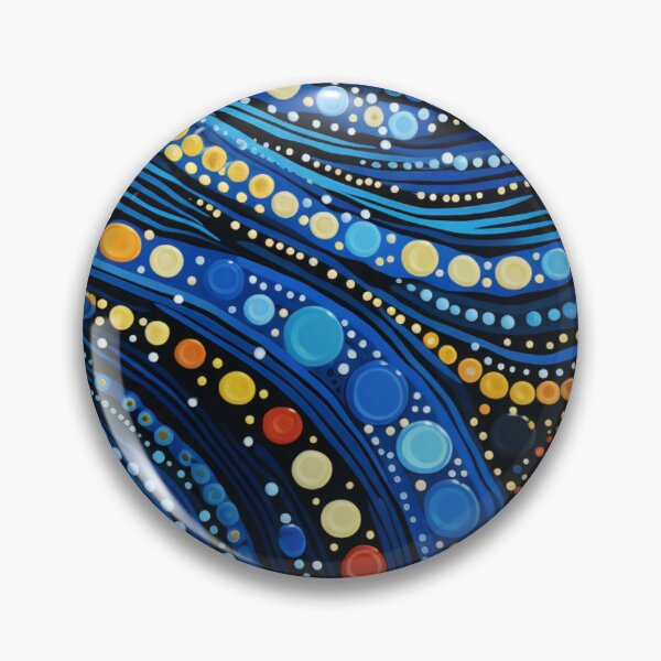 Item preview, Celestial Blue Dot Art - Abstract Indigenous Style Cosmos Water Pattern designed and sold by GrinGalore.