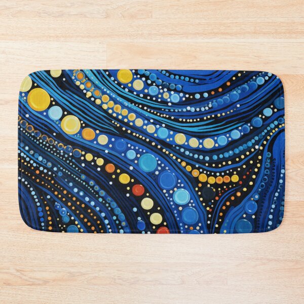 Item preview, Celestial Blue Dot Art - Abstract Indigenous Style Cosmos Water Pattern designed and sold by GrinGalore.