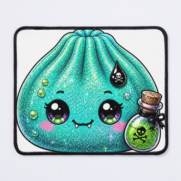 Item preview, Toxic Teal Dumpling Squishy Halloween Skull Sparkly Spooky Kawaii designed and sold by Uniquememorable.