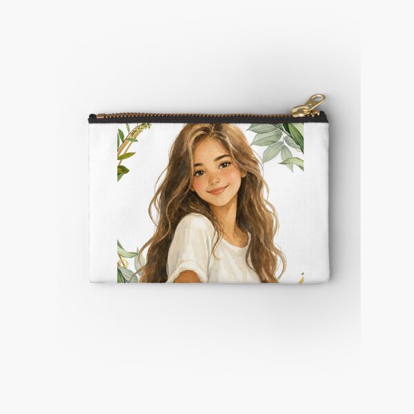 Item preview, Watercolor girl with long brown hair  designed and sold by Nashatyoussef.