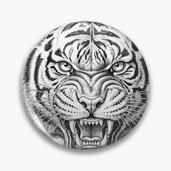 Item preview, Tiger Vintage Engraving Tattoo Design designed and sold by luisluisluis.