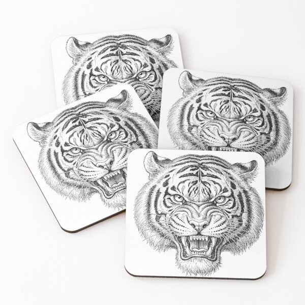 Item preview, Tiger Vintage Engraving Tattoo Design designed and sold by luisluisluis.