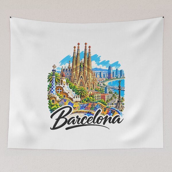 Item preview, Barcelona Spain Gaudi Travel Art designed and sold by EdwinkOne.