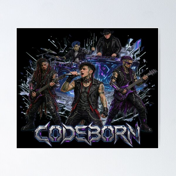 Item preview, CODEBORN: Band merch in Glitch designed and sold by AIRebel.