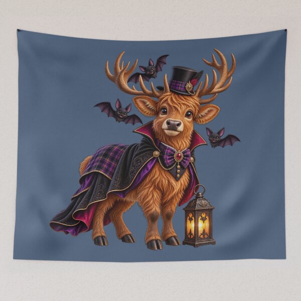 Item preview, Cute Scottish Highland Stag Gothic Halloween Gentleman designed and sold by MaedK.