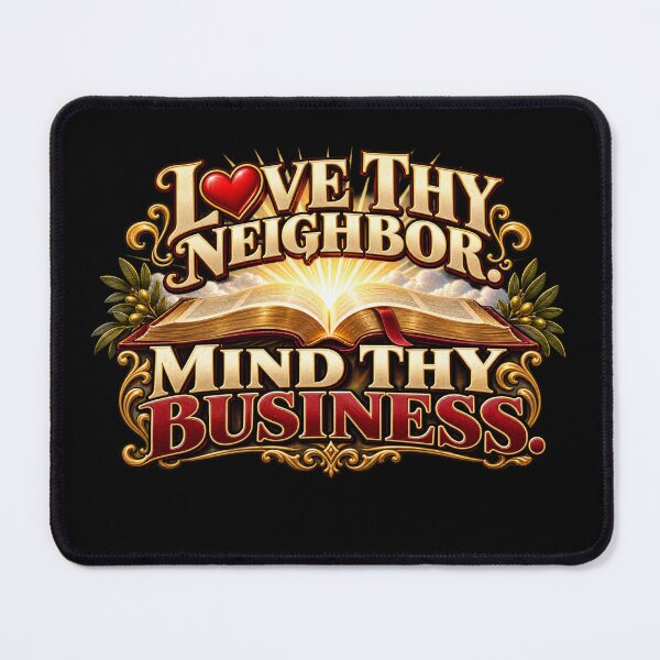 Item preview, LOVE THY NEIGHBOR. MIND THY BUSINESS. designed and sold by signshirtz.