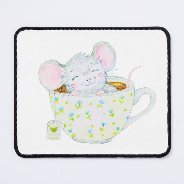 Item preview, Tea Time Mouse – Hand-drawn cute animal drawing designed and sold by alilu-art .