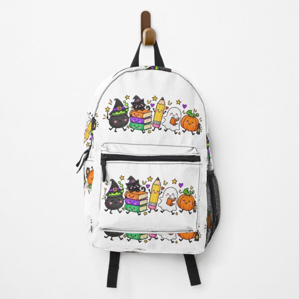 Item preview, Cute Halloween School Kawaii Characters – Witch Cat Ghost Pumpkin & Pencil designed and sold by DoodloraStudio.