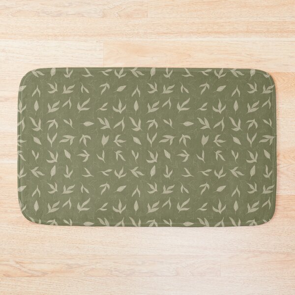 Item preview, Watercolour leaves on olive green designed and sold by OhNoNotAgain42.