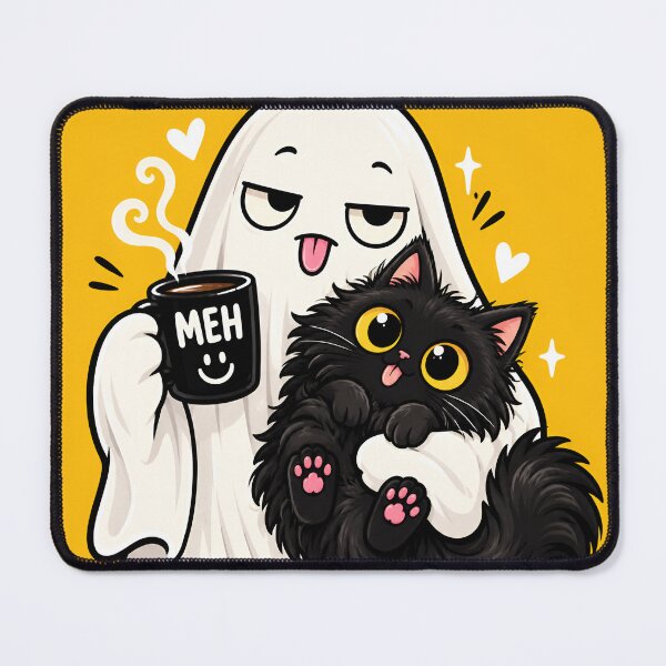 Item preview, Sleepy Ghost Cat Coffee Meh designed and sold by Pure Craft.