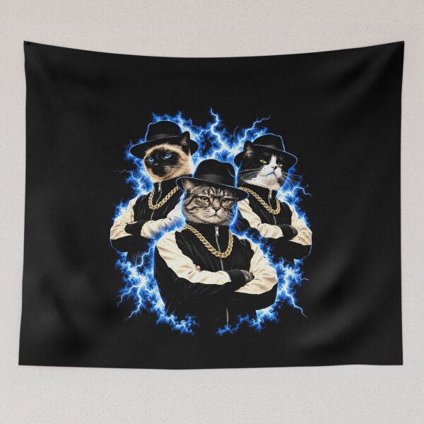 Item preview, Funny Tough Cat Crew Bootleg 90s Art designed and sold by elderberry.